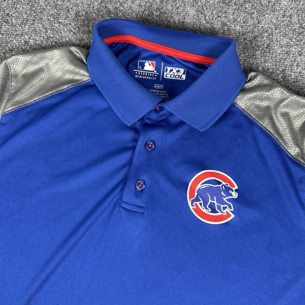 MLB TX3 COOL Chicago Cubs Performance Polo Shirt L